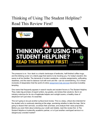 Thinking of Using The Student Helpline