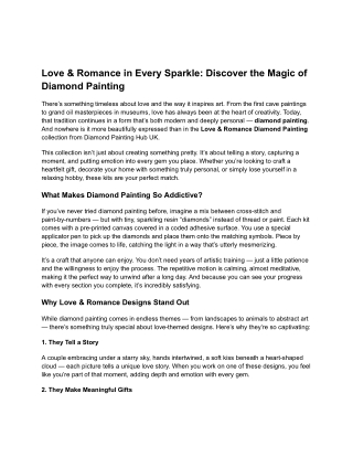 Love & Romance in Every Sparkle_ Discover the Magic of Diamond Painting