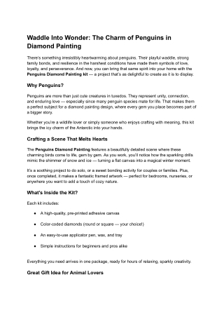 Waddle Into Wonder_ The Charm of Penguins in Diamond Painting