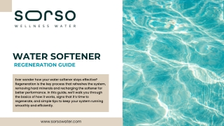 Water Softener Regeneration Guide