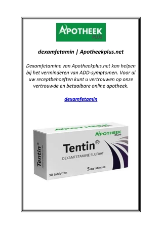 dexamfetamin | Apotheekplus.net