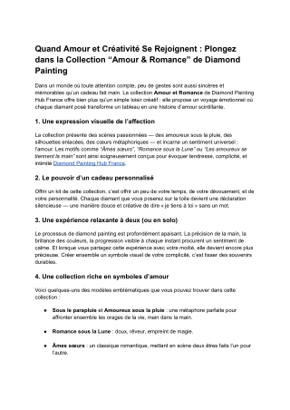 Quand Amour et Créativité Se Rejoignent _ Plongez dans la Collection “Amour & Romance” de Diamond Painting