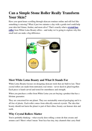 Can a Simple Stone Roller Really Transform Your Skin