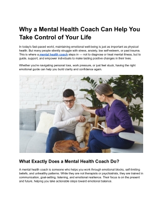 Why a  Can Help You Take Control of Your Life
