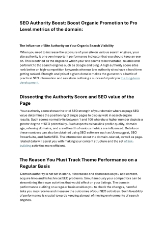 SEO Authority Boost  Organic Promotion to Pro Level metrics of the domain