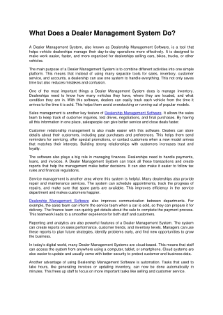 What Does a Dealer Management System Do? | Dealership Management Software Guide