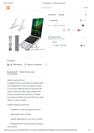 Laptop Stand Metal ( Aluminium ) | Adjustable Stand for Better Airflow, Cooling