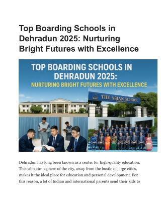 Top Boarding Schools in Dehradun 2025
