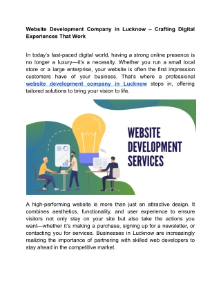 Website Development Company in Lucknow