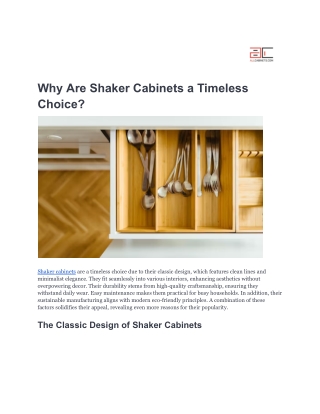 Why Are Shaker Cabinets a Timeless Choice_