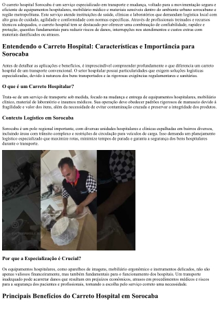 Carreto hospital Sorocaba: mudança rápida e segura para seu negócio