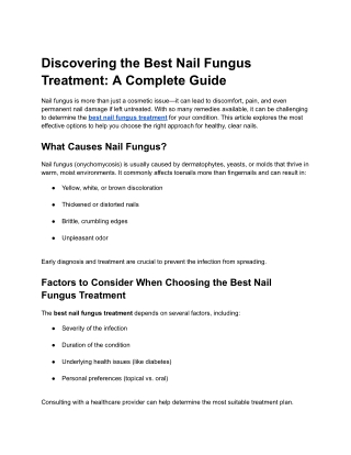 Discovering the Best Nail Fungus Treatment_ A Complete Guide