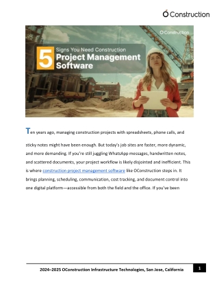 5 Signs You Need Construction Project Management Software