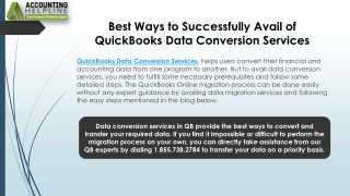 QuickBooks Data Conversion Services with Expert Support