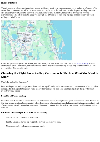 Choosing the Right Paver Sealing Contractor in Florida: What You Need to Know