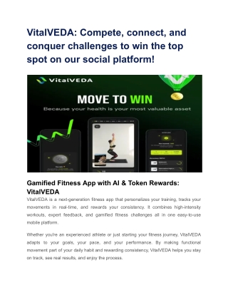 VitalVEDA_ Compete, connect, and conquer challenges to win the top spot on our social platform!
