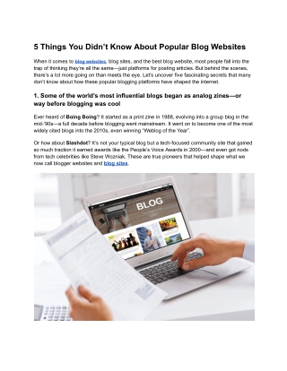5 Things You Didn’t Know About Popular Blog Websites