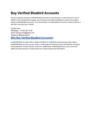 Bluebird by Amex Verified Accounts 100% Ready