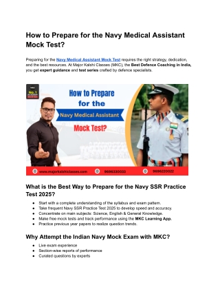 How to Prepare for the Navy Medical Assistant Mock Test?