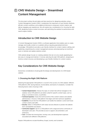 CMS Website Design – Streamlined Content Management