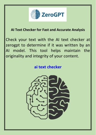 AI Text Checker for Fast and Accurate Analysis