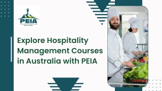 Study Hospitality Management Courses in Australia at PEIA