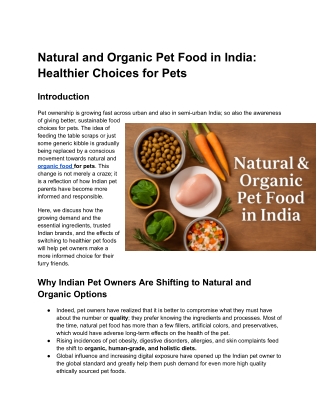 Natural and Organic Pet Food in India_ Healthier Choices for Pets