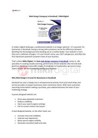 Web Design Company in Karaikudi