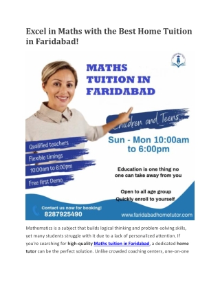 Maths tuition in Faridabad | Maths tuition near me