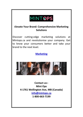 Elevate Your Brand: Comprehensive Marketing Solutions