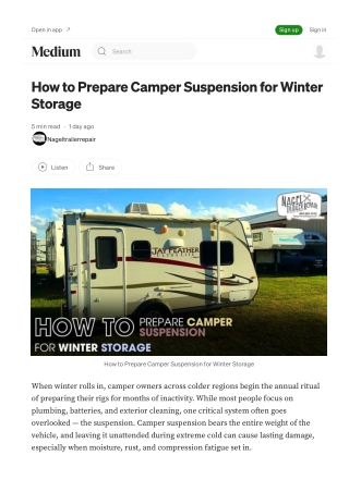 Camper Repair Michigan Tips to Protect Suspension in Winter