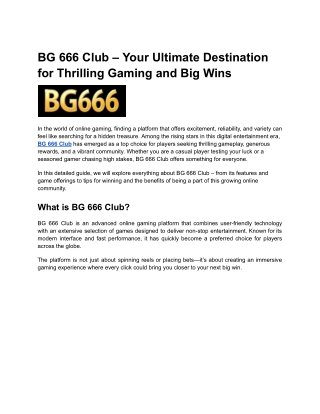 bg 666 club