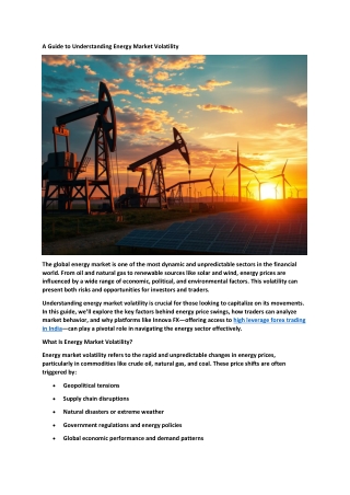 A Guide to Understanding Energy Market Volatility