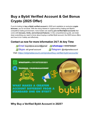 Buy a Bybit Verified Account & Get Bonus Crypto (2025 Offer)