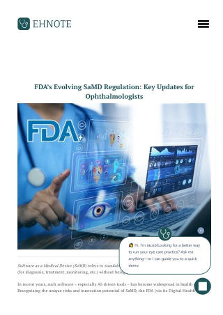 FDA’s Evolving SaMD Regulation: Key Updates for Ophthalmologists