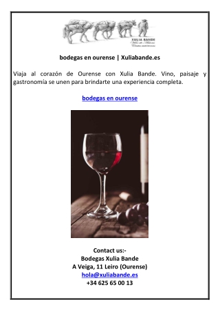 bodegas en ourense | Xuliabande.es