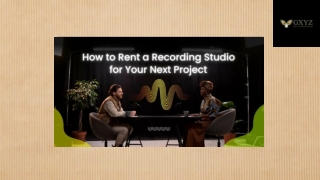 How to Rent a Recording Studio for Your Next Project