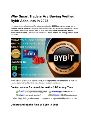 Why Smart Traders Are Buying Verified Bybit Accounts in 2025