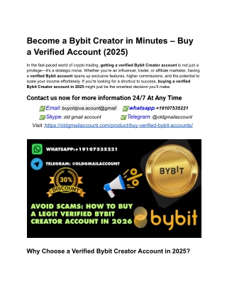 Become a Bybit Creator in Minutes – Buy a Verified Account (2025)