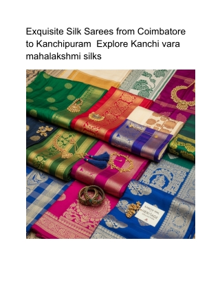 Exquisite Silk Sarees from Coimbatore to Kanchipuram – Explore Kanchi VML’s Heritage Collection