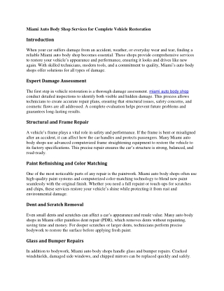 miami auto body shop