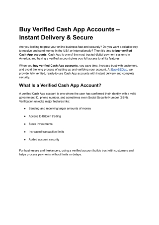 Buy Verified Cash App Accounts – Instant Delivery & Secure
