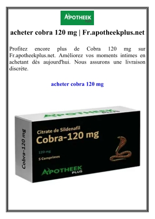 acheter cobra 120 mg Fr.apotheekplus.net