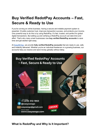 Buy Verified RedotPay Accounts – Fast, Secure & Ready to Use
