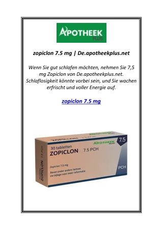 zopiclon 7.5 mg | De.apotheekplus.net
