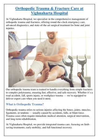 Orthopedic Trauma & Fracture Care at Vighnaharta Hospital