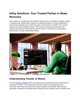 Infiny Solutions_ Your Trusted Partner in Share Recovery
