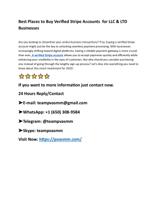 The Right Way to Buy a Verified Stripe Accounts in 2025