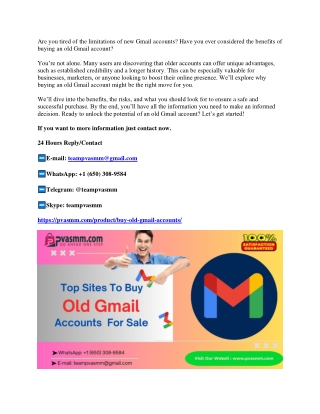 Top 5 Best Sites to Buy Old Gmail Accounts – PVA, Bulk & Aged Gmail