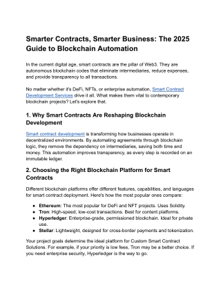 Smarter Contracts, Smarter Business The 2025 Guide to Blockchain Automation